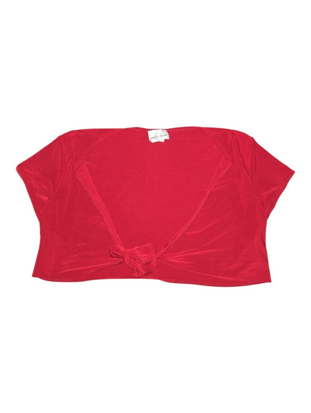 Vintage Deep red short-sleeve tie-front shrug Size 2XL